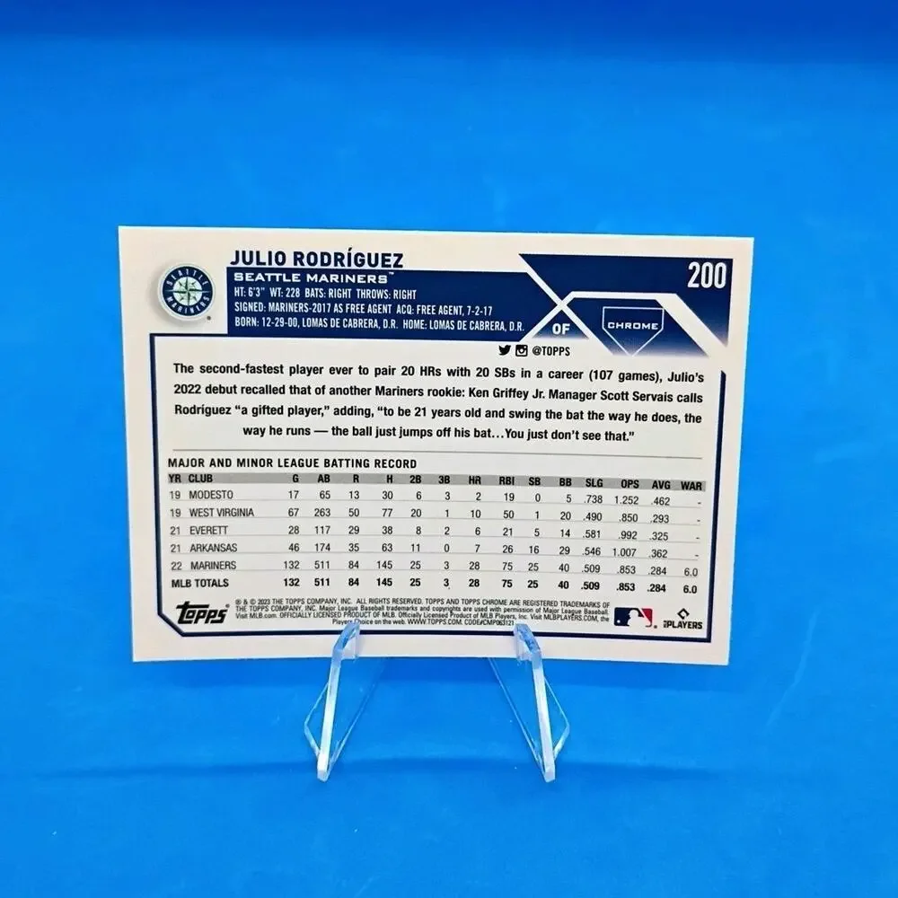 2023 Topps Chrome - Julio Rodriguez #200 - Picture 3 of 3